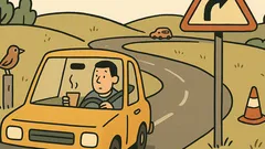 Dowcip: Moje auto jechało prosto na zakręcie