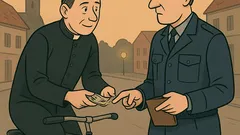 Dowcip: Ksiądz na rowerze spotyka policjanta